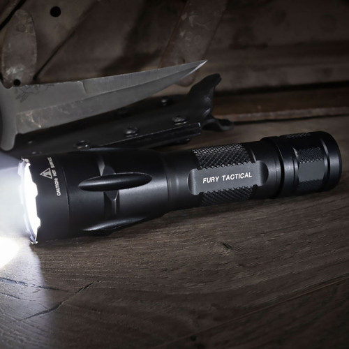 SureFire Dual Fuel tactical LED flashlight, black, high-output, durable and versatile design