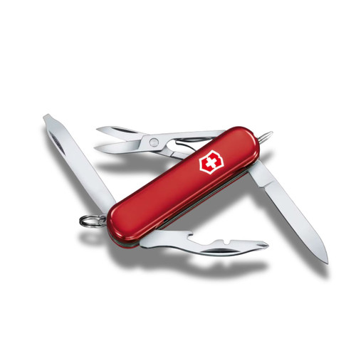 Victorinox Midnite Manager Swiss Army pocket knife, red, 10-function compact multi-tool