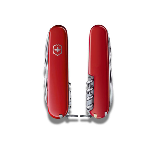 Victorinox Swiss Champ pocket knife, red, 33-function Swiss-made multi-tool, boxed