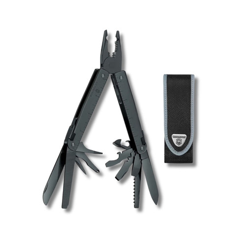 Victorinox Swiss Tool Spirit XBS black multi-tool, 25 functions, with belt pouch