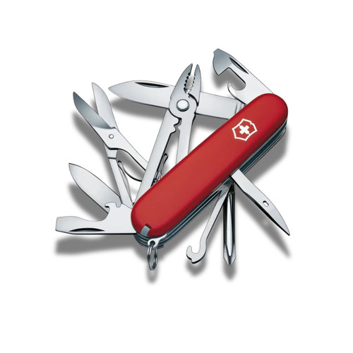 Victorinox Tinker Deluxe pocket knife, red, 17-function Swiss-made multi-tool, boxed