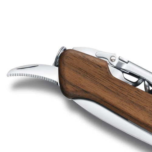 Victorinox Wine Master walnut pocket knife with leather pouch, corkscrew and foil cutter