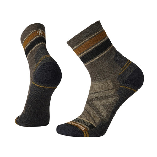 Smartwool Hike Mid Crew Light Cushion Socks, breathable Merino wool hiking socks, taupe