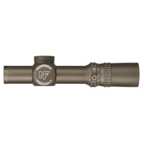 Nightforce ATACR 1‑8x24mm F1 riflescope with FC‑DMx reticle and daylight‑bright illumination, dark earth