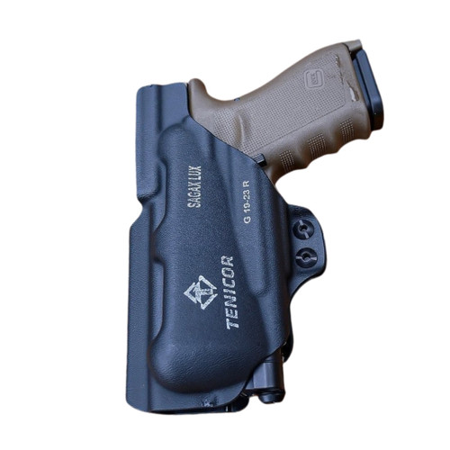 Tenicor SAGAX LUX AIWB holster for Glock 19, light-bearing, low-profile concealed carry design
