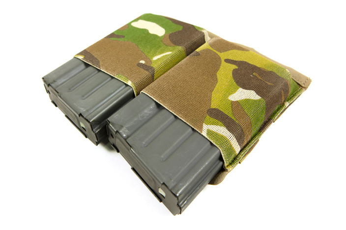 Double 308 Mag Pouch MOLLE with elastic in multicam