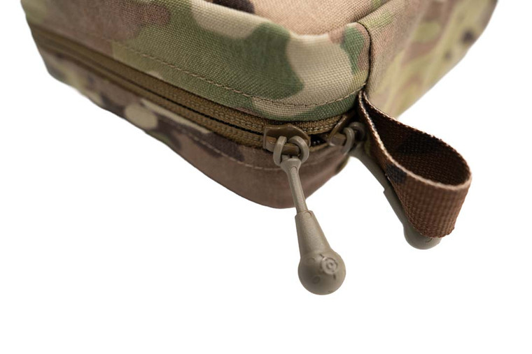 Zipper pull tab on Molle pouch