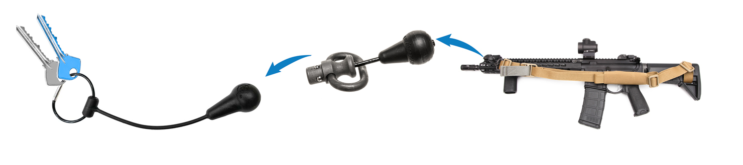 Keychain made from Tactical Hardware - heavy duty gun key chain