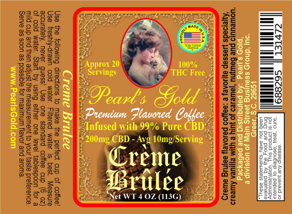 PEARL'S GOLD ORGANIC CREME BRULEE GOURMET COFFEE - 200MG CBD