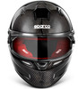 Casco de fibra de carbono negro/rojo grande
