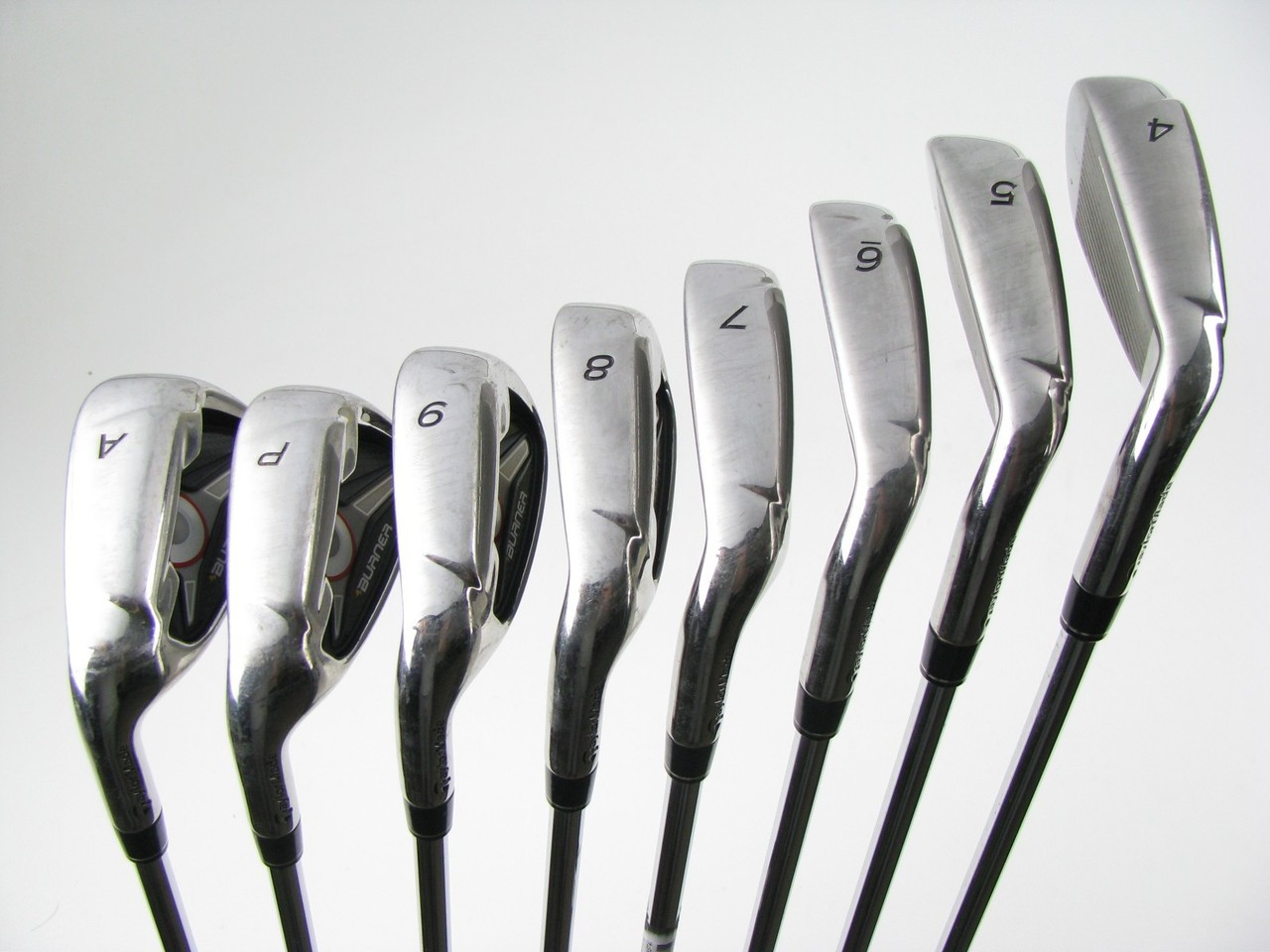 LEFT HAND TaylorMade Burner 1.0 iron set 4-PW+AW w/ Steel Burner