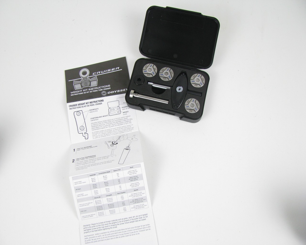 ODYSSEY TANK CRUISER ウェイトキット New Odyssey Tank Cruiser Adjustable Weight Kit 10g+20g