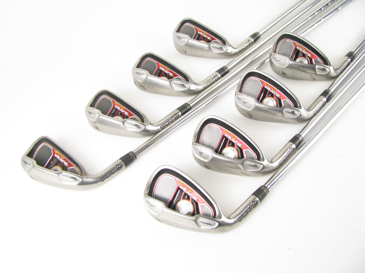 LEFT HAND TaylorMade Burner Plus iron set 4-PW+AW w/ Steel CUT