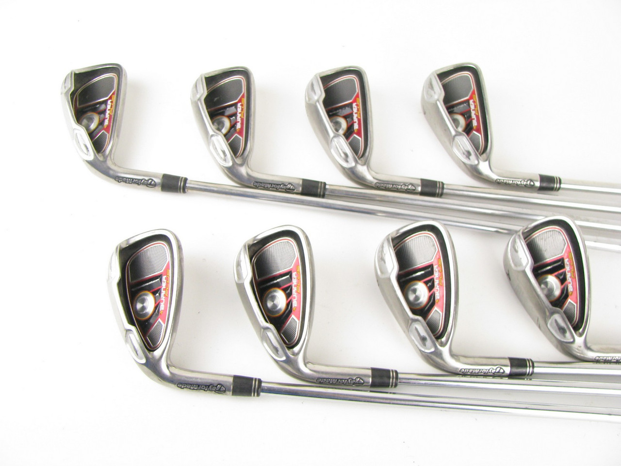 LEFT HAND TaylorMade Burner Plus iron set 4-PW+AW w/ Steel CUT