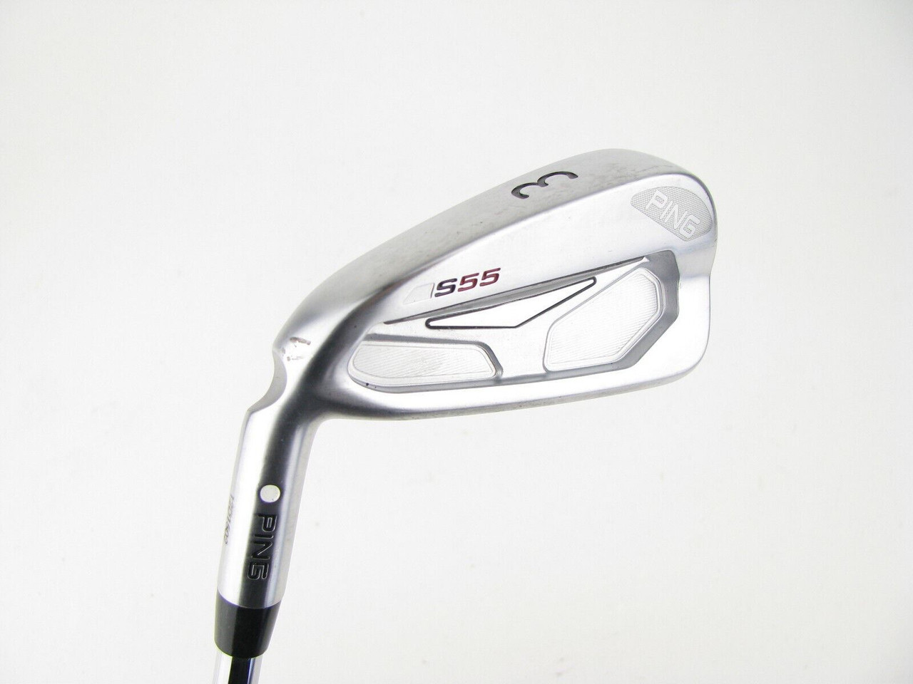LEFT HAND Ping S55 WHITE DOT 3 iron with Steel Dynamic Gold X100
