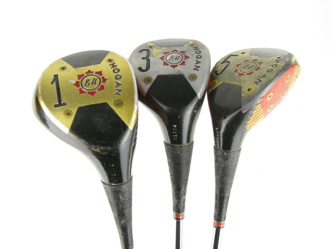 Set of 3 VINTAGE Ben Hogan Woods 1, 3, and 5 with Steel Legend 3