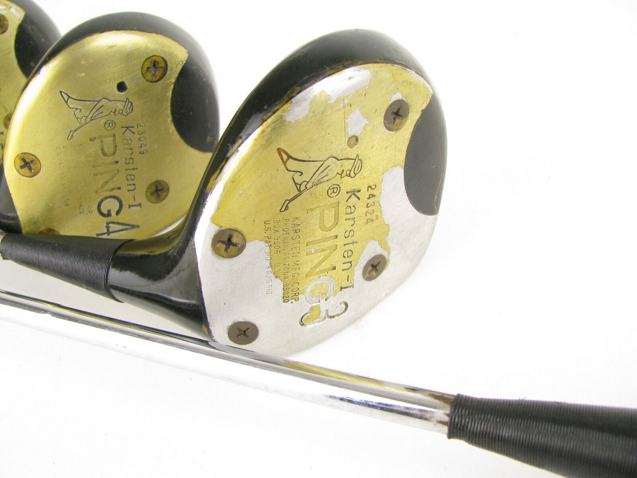 Set of 4 Ping Karsten I Woods #1, #3, #4, #5, with Steel Stiff
