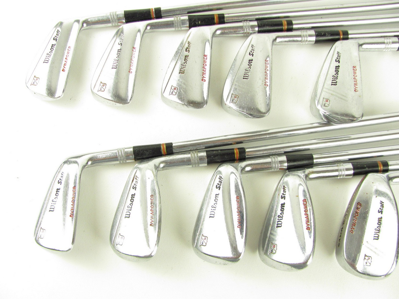 VINTAGE Wilson Staff Dynapower iron set 2-PW+SW w/ Steel Staff Pro