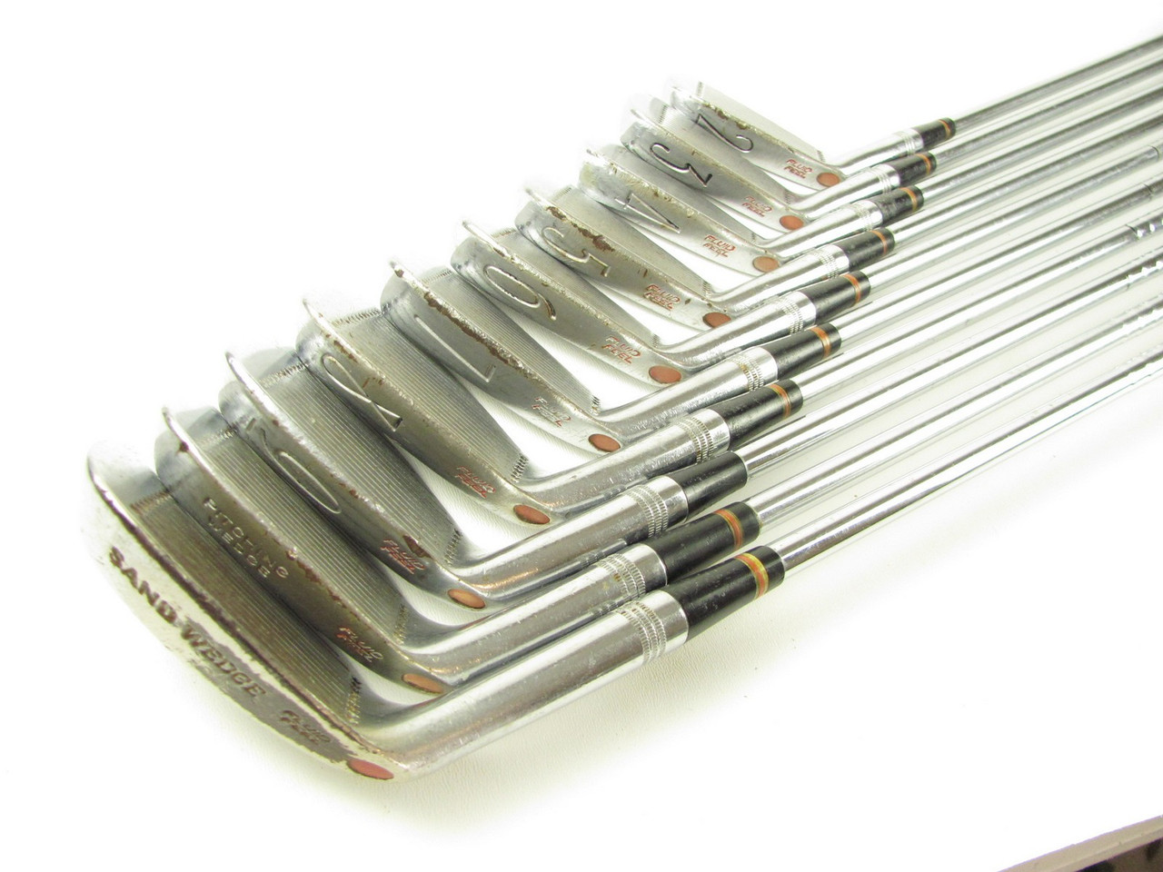 VINTAGE Wilson Staff Dynapower iron set 2-PW+SW w/ Steel Staff Pro