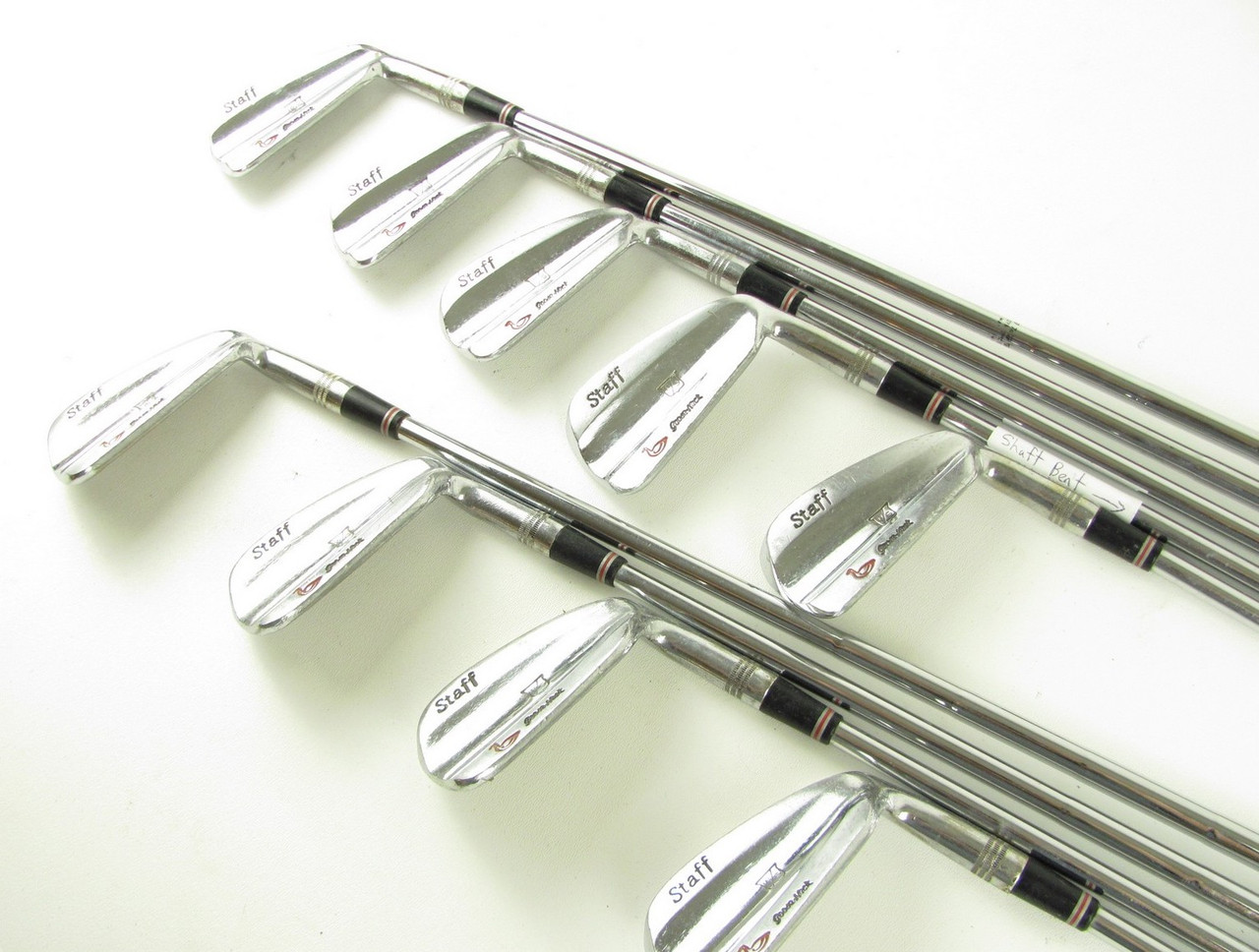 VINTAGE Wilson Gooseneck iron set 2-PW w/ Steel Dynamic Gold Stiff
