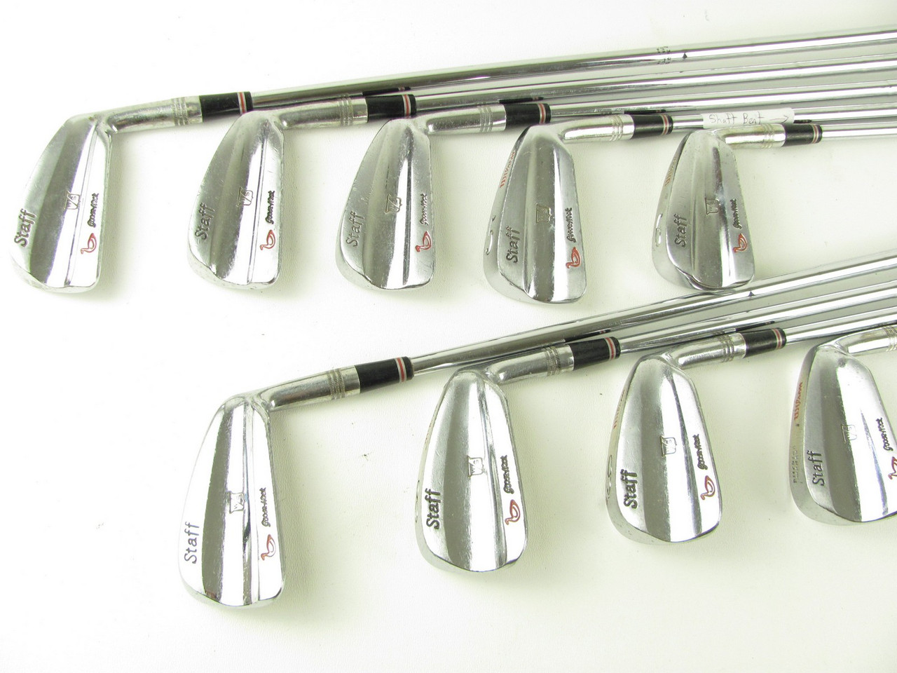 VINTAGE Wilson Gooseneck iron set 2-PW w/ Steel Dynamic Gold Stiff