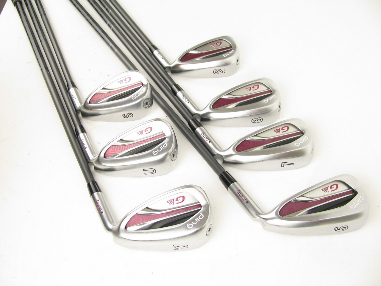 LADIES Ping G LE2 BLACK DOT Iron Set 6-PW+UW+SW Graphite Fujikura