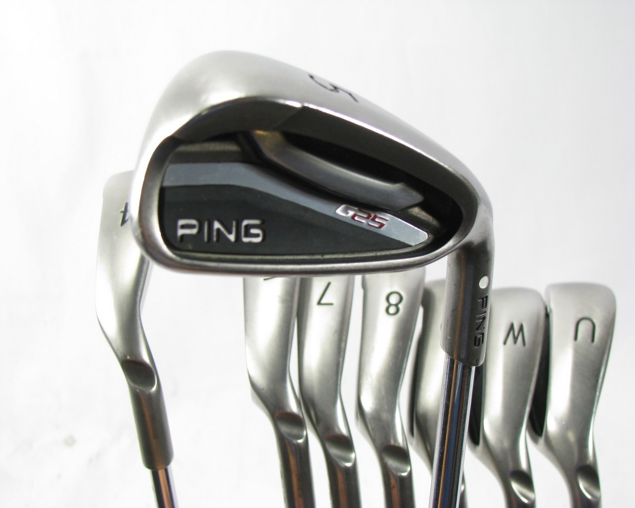 Ping G25 WHITE DOT Iron Set 4-PW+U Wedge w/ Steel Stiff Flex +1/2 