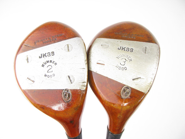 Set of 2 Wright & Ditson Joe Kirkwood Woods 2 wood, 3 wood