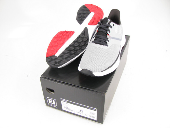 NEW Footjoy FJ Flex Mens Golf Shoe Size 11 Medium GRAY/BLACK/RED 56297