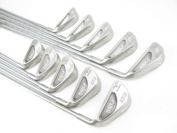 Ping Karsten II BLACK DOT Iron Set 2-PW+SW Steel Stiff MATCHING SERIAL #805