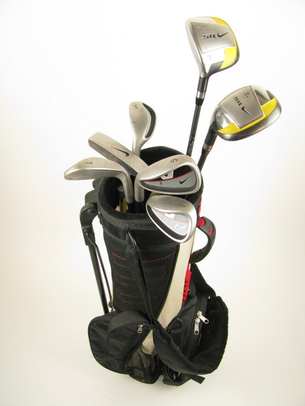 LEFT HAND Nike TW Tiger Woods Junior Set FW,Hybrid,5,7,9,SW,Putter,Bag