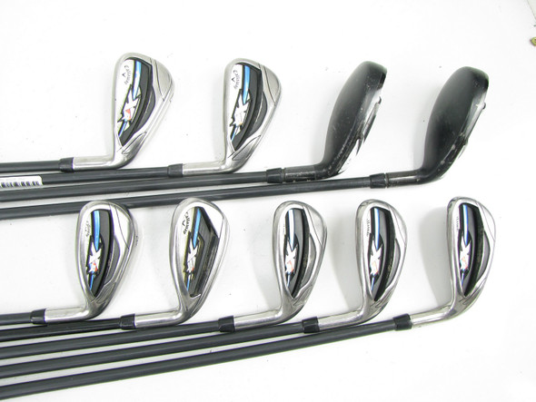 LADIES Callaway XR OS Iron Set 4H-5H-6-PW+GW+SW Graphite Ladies -1.25"