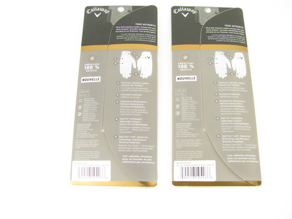 2-Pair NEW Callaway Tour Authentic Golf Glove LARGE Men's Left