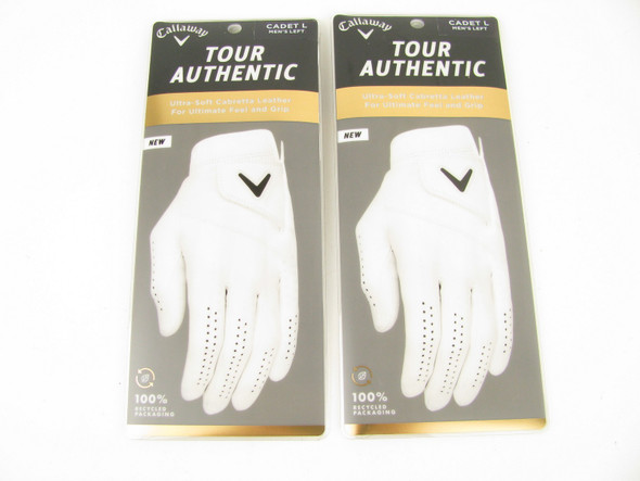 2-Pair NEW Callaway Tour Authentic Golf Glove CADET L Men's Left