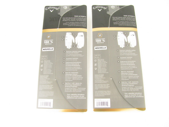 2-Pair NEW Callaway Tour Authentic Golf Glove CADET L Men's Left