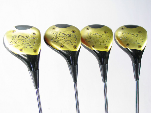 Set of Ping Eye2 woods 1, 3, 4, 5, with Steel ZZ Lite Shafts