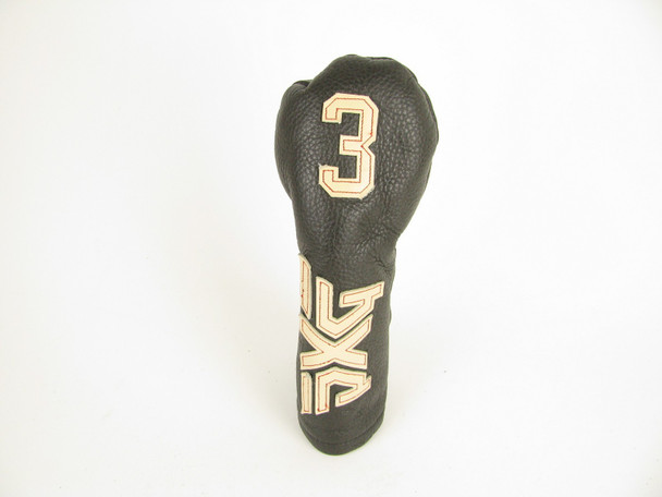 PXG Premium Leather White Raised Red Stitch Lettering 3 wood Headcover