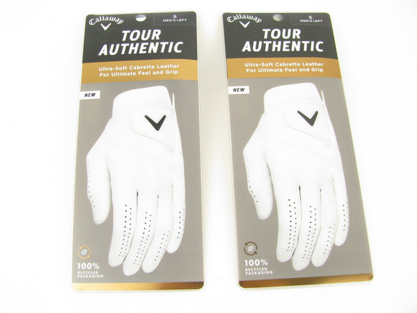 2-Pair NEW Callaway Tour Authentic Golf Glove SMALL Men's Left