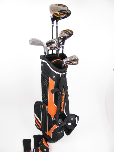 LEFT HAND Maxfli Varsity Set 1W,3W,3H,4H,5,7,9,SW Graphite/Steel +HC