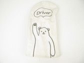 Bear Waving Golf Driver Headcover WHITE