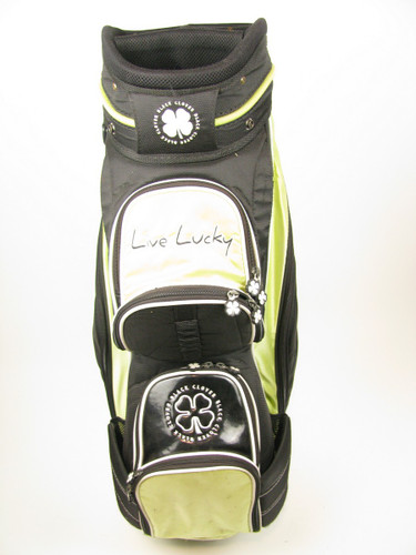 Live Lucky Clover Cart Golf Bag 5 Dividers BLACK/GREEN - Clubs n