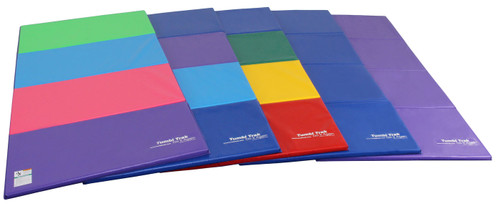 1.2m x 2.4m Mat colour selections (from left to right:  Bright Pastel, Blueberry, Primary Rainbow, Royal Blue, and Purple)