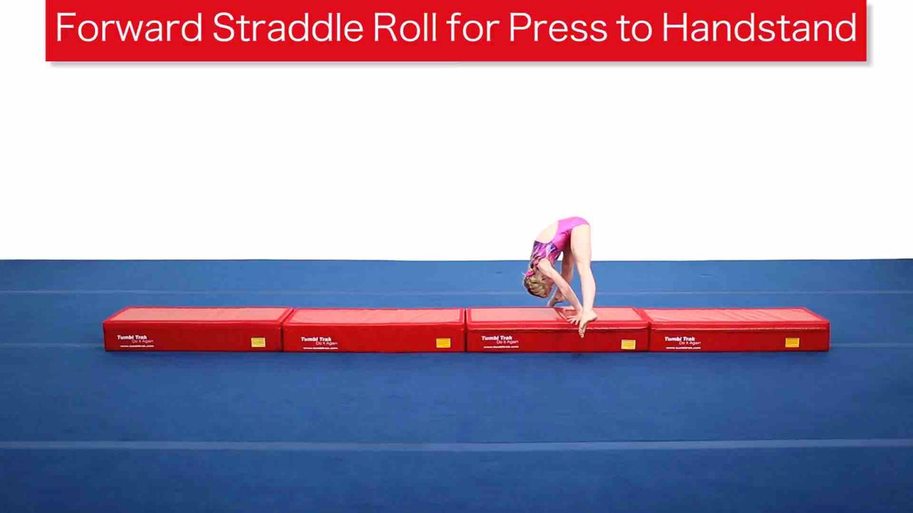 Play Video - Straddle Forward Roll for Press to Handstands