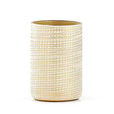 Woven Gold Brush Holder