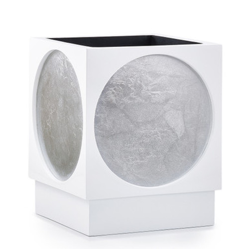 Moongate Silver Waste Basket