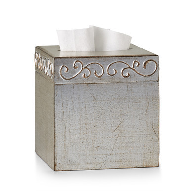 Scroll Silver Tissue Cover