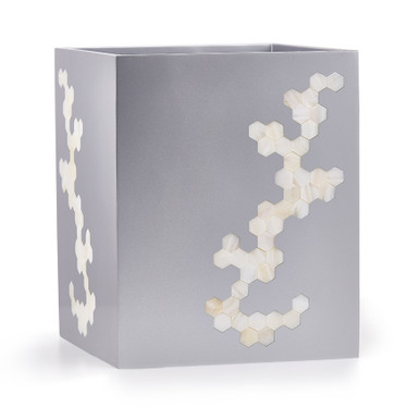 Hex Silver Waste Basket