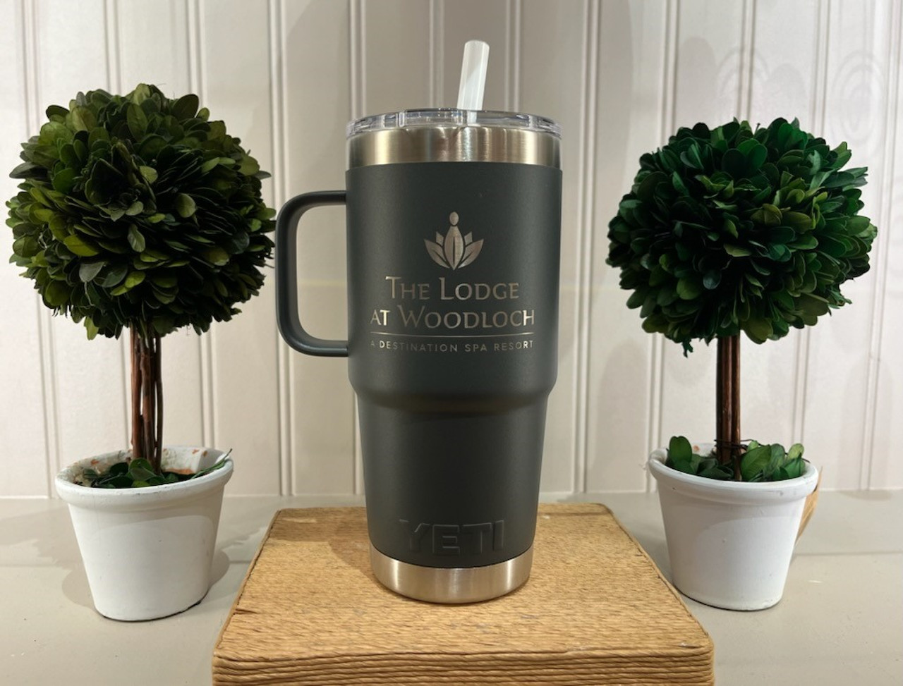 Yeti Rambler 25 oz. Mug w. Straw & TLAW Logo - Charcoal - Great Things  Boutique - The Lodge At Woodloch