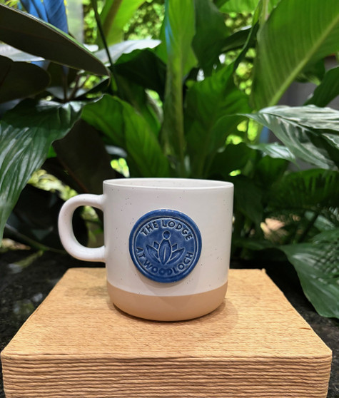 Cabin Mug with Blue Medallion - 10 oz