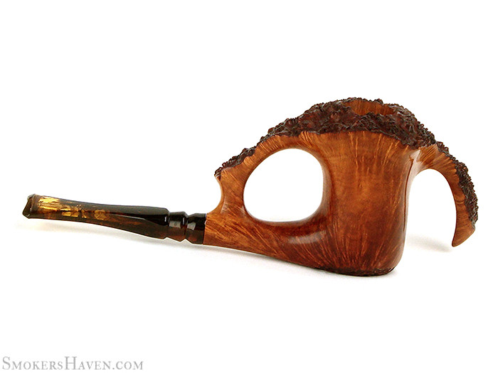 Lee Von Erck Estate Pipe A49014 Partially Carved Freehand w